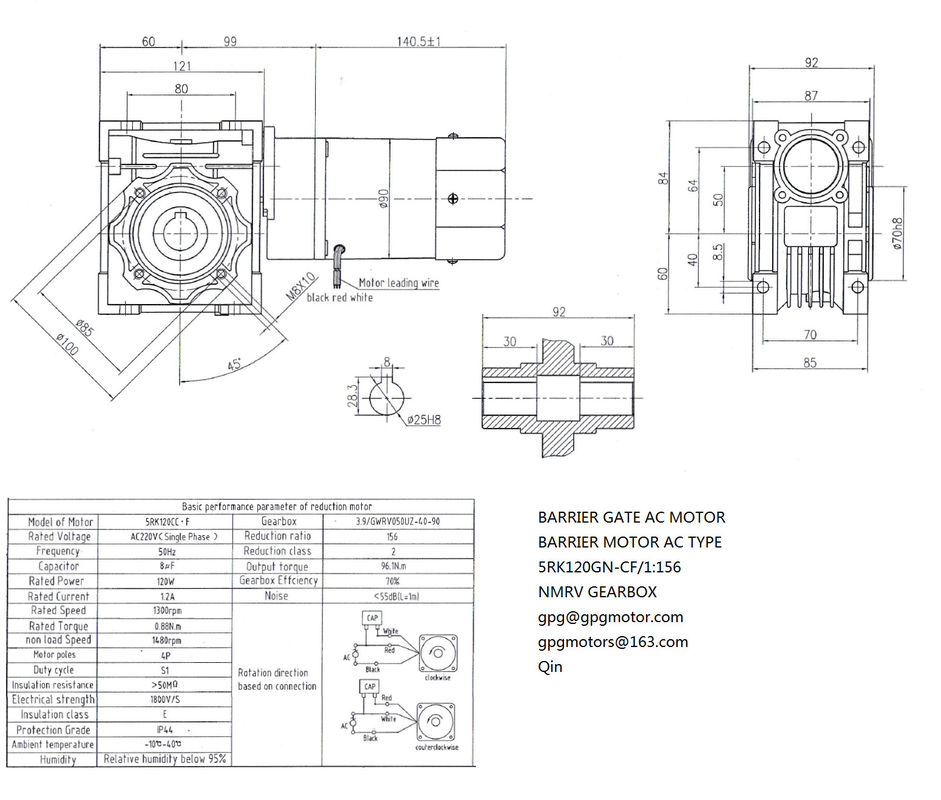 van de de Wormversnellingsbak van 5rk140w Nmrv van het het 1:3.91:40 5rpm Ac van de de Barrièrepoort Type